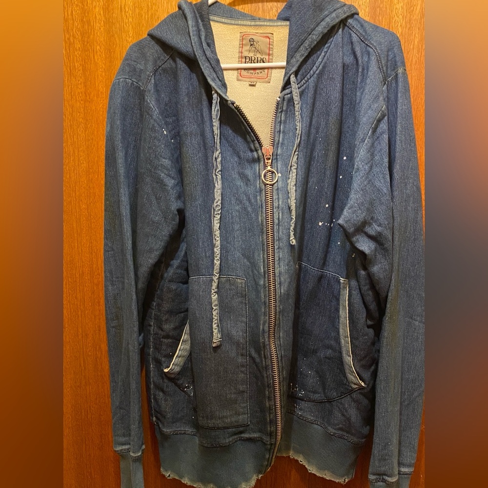 PRPS grunge denim styled sweater hoodie